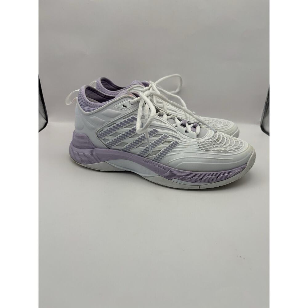 Supreme White and Lavender Women's Lace-Up K-SWISS Supreme Sneakers